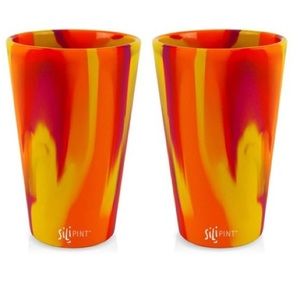 Set of 2 Sili Pint silicone cups - Sunfire Smash Tie-Dyed